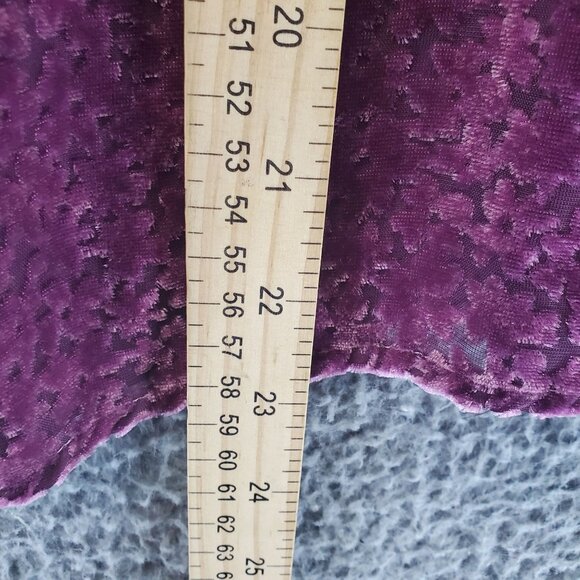 Melloday Top Womens Large Purple Crushed Velvet Ruffle Long Sleeve Blouse - Picture 5 of 9